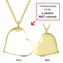 Load image into Gallery viewer, 14K Gold Love Heart Personalized Engraved Photos Necklace Adjustable 16”-20”