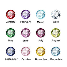 Load image into Gallery viewer, "Hailey" Personalized Script Name Heart Birthstone Necklace