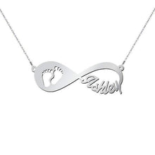 Load image into Gallery viewer, 'In My Footsteps' -925 Sterling Silver Personalized Infinity Name Necklace Adjustable 16”-20”