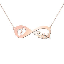 Load image into Gallery viewer, 'In My Footsteps' -925 Sterling Silver Personalized Infinity Name Necklace Adjustable 16”-20”