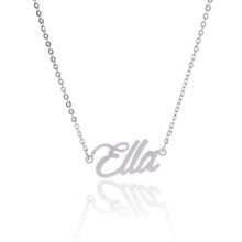 Load image into Gallery viewer, "Ella"-Copper/Steel/925 Sterling Silver Personalized Classic Name Necklace Adjustable 16”-20”
