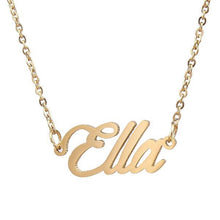 Load image into Gallery viewer, "Ella"-Copper/Steel/925 Sterling Silver Personalized Classic Name Necklace Adjustable 16”-20”