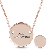Load image into Gallery viewer, 14K Gold Personalized Engravable Hang Tag Round Necklace Adjustable 16”-20”