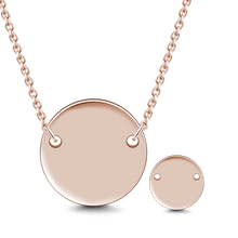 Load image into Gallery viewer, 14K Gold Personalized Engravable Hang Tag Round Necklace Adjustable 16”-20”