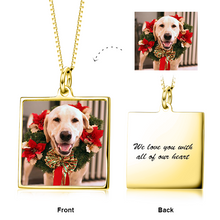 Load image into Gallery viewer, 14K Gold Personalized Color Photo Necklace Adjustable 16”-20”