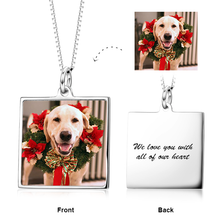 Load image into Gallery viewer, 14K Gold Personalized Color Photo Necklace Adjustable 16”-20”