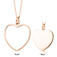 Load image into Gallery viewer, 14K Gold Personalized Color Photo and Engraved in Love Heart Pendant Necklace Adjustable 16”-20”