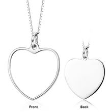 Load image into Gallery viewer, 14K Gold Personalized Color Photo and Engraved in Love Heart Pendant Necklace Adjustable 16”-20”