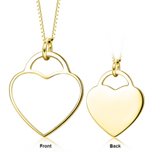 Load image into Gallery viewer, 14K Gold Customize Your Color Photo&amp;Text in Love Heart Pendant Necklace
