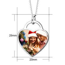 Load image into Gallery viewer, 14K Gold Customize Your Color Photo&amp;Text in Love Heart Pendant Necklace