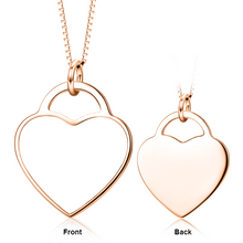 Load image into Gallery viewer, 14K Gold Customize Your Color Photo&amp;Text in Love Heart Pendant Necklace