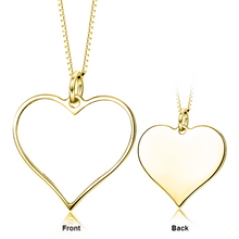 Load image into Gallery viewer, 14K Gold Customize Your Color Photo and Engraved Text in Love Heart Pendant Necklace-Platinum/Yellow Gold/Rose Gold