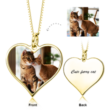 Load image into Gallery viewer, 14K Gold Personalized Color Photo Necklace Adjustable 16”-20”