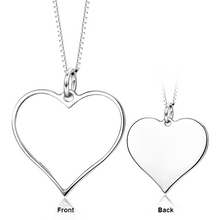 Load image into Gallery viewer, 14K Gold Customize Your Color Photo and Engraved Text in Love Heart Pendant Necklace-Platinum/Yellow Gold/Rose Gold