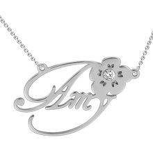Load image into Gallery viewer, "Amy"Style 14k Gold Personalized  Swarovski Inlay Name Necklace Adjustable