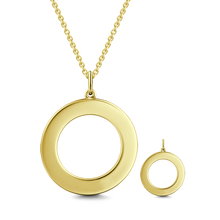 Load image into Gallery viewer, 10K/14K Gold Personalized Engravable Disc Necklace Adjustable 16”-20”-White Gold/Yellow Gold/Rose Gold