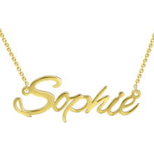 Load image into Gallery viewer, "Sophie"Style 10K/14K  Gold Personalized Name Necklace Adjustable 16”-20”- White Gold/Yellow Gold/Rose Gold