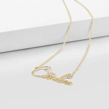 Load image into Gallery viewer, Classic Name Necklace With Crown- 14K Gold 