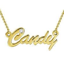 Load image into Gallery viewer, "Candy" Personalized CZ Inlay Name Necklace