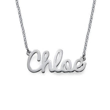 Load image into Gallery viewer, "Chloe" 925 Sterling Silver Personalized Cursive Name Necklace Adjustable 16”-20”