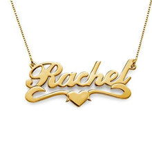 Load image into Gallery viewer, "Rachel" Personalized Middle Heart Name Necklace Adjustable