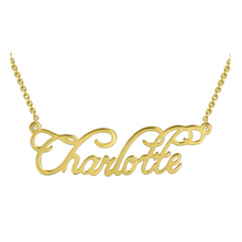 Load image into Gallery viewer, "Charlotte" Style 14K Personalized Name Necklace Adjustable 16”-20”