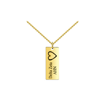 Load image into Gallery viewer, 14K Gold Memories Personalized Bar Necklace-Adjustable 16”-20”-White Gold/Yellow Gold/Rose Gold
