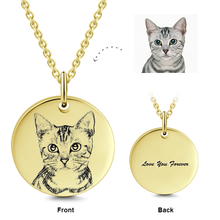 Load image into Gallery viewer, 14K Gold Personalized Engraved Adjustable 16”-20” Photo Necklace