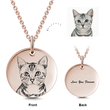 Load image into Gallery viewer, 14K Gold Personalized Engraved Adjustable 16”-20” Photo Necklace