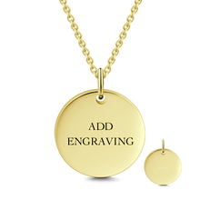 Load image into Gallery viewer, 14K Gold Personalized Engravable Hang Tag Necklace Adjustable 16”-20”