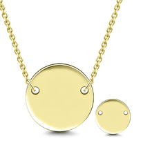 Load image into Gallery viewer, 14K Gold Personalized Engravable Hang Tag Round Necklace Adjustable 16”-20”