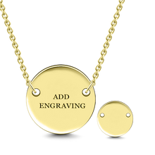 Load image into Gallery viewer, 14K Gold Personalized Engravable Hang Tag Round Necklace Adjustable 16”-20”