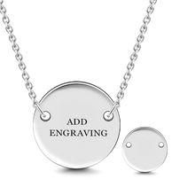 Load image into Gallery viewer, 14K Gold Personalized Engravable Hang Tag Round Necklace Adjustable 16”-20”