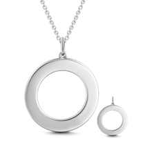 Load image into Gallery viewer, 10K/14K Gold Personalized Engravable Disc Necklace Adjustable 16”-20”-White Gold/Yellow Gold/Rose Gold