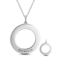 Load image into Gallery viewer, 10K/14K Gold Personalized Engravable Disc Necklace Adjustable 16”-20”-White Gold/Yellow Gold/Rose Gold