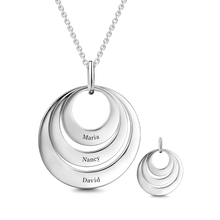 Load image into Gallery viewer, 14K Gold Personalized Engravable Three Disc Necklace Adjustable Chain