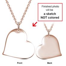Load image into Gallery viewer, 14K Gold Love Heart Personalized Engraved Photos Necklace Adjustable 16”-20”