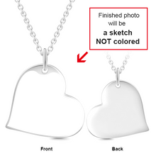 Load image into Gallery viewer, 14K Gold Love Heart Personalized Engraved Photos Necklace Adjustable 16”-20”